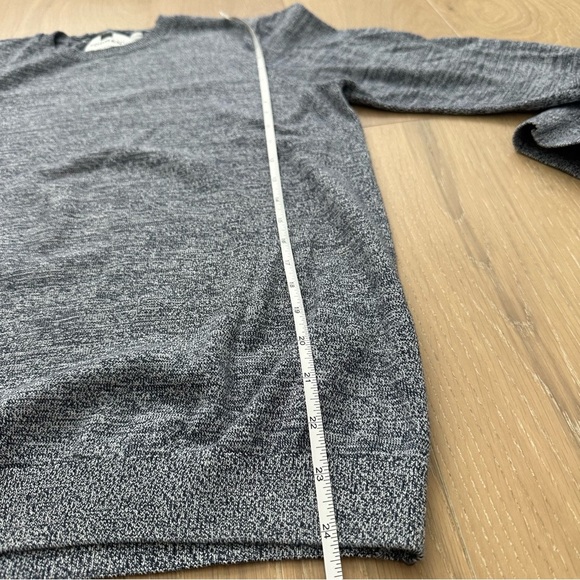 Topshop Topman Blue Heathered Elbow Patch Long Sleeve Shirt Sweater Crew Neck - Picture 12 of 14